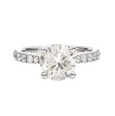 Natural Solitaire Round Cut with Shoulder Diamonds