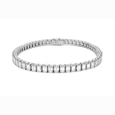 Tennis Bracelet Emerald Cut 13.36cts - 14K White Gold