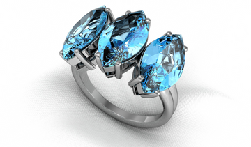 Wedding Rings Aquamarine