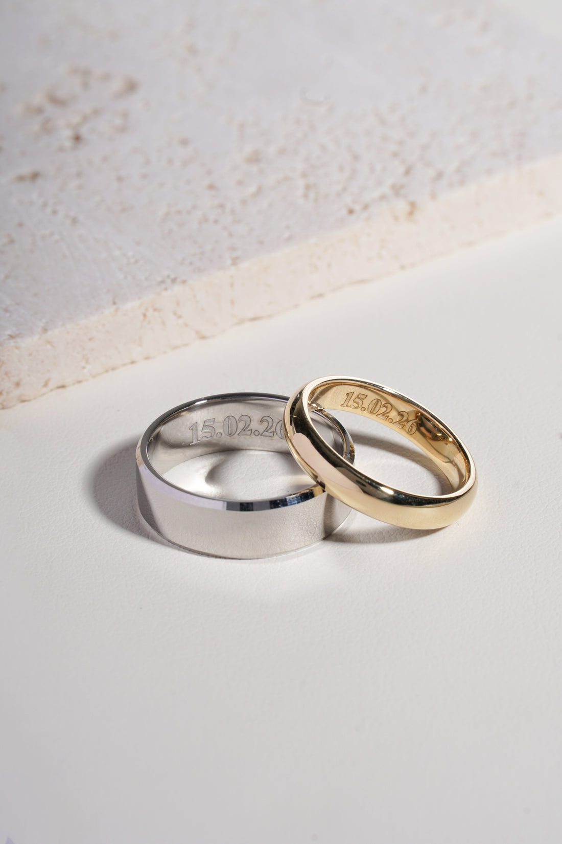 Gold platinum and diamond wedding rings at Finest 4Cs