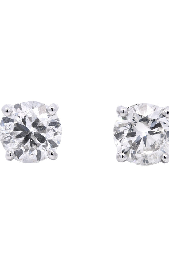 Diamonds Studs Earrings Round Shape 4.21 ct in 18k White Gold WGI Certified