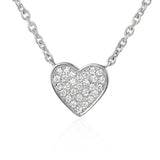 18ct White Gold Micro Set Round Brilliant Cut Diamond Heart Shape Earrings