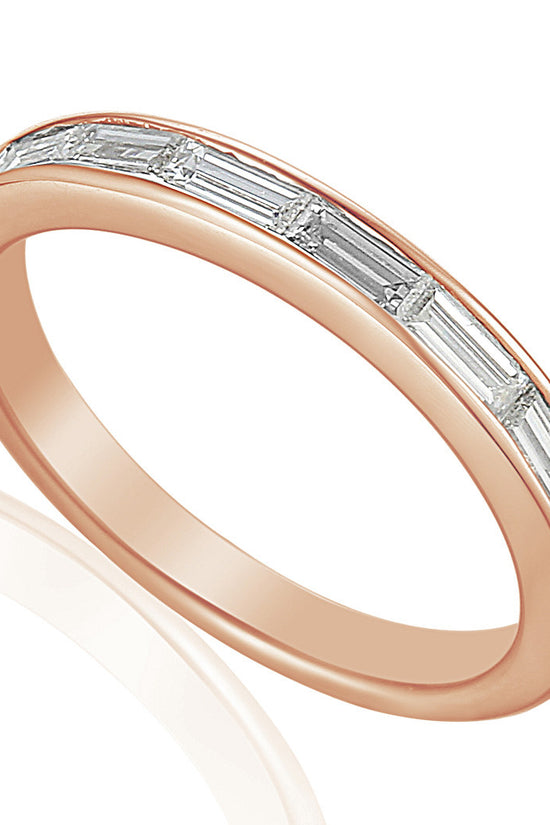Baguette Cut Diamond Channel Set Half Eternity Ring