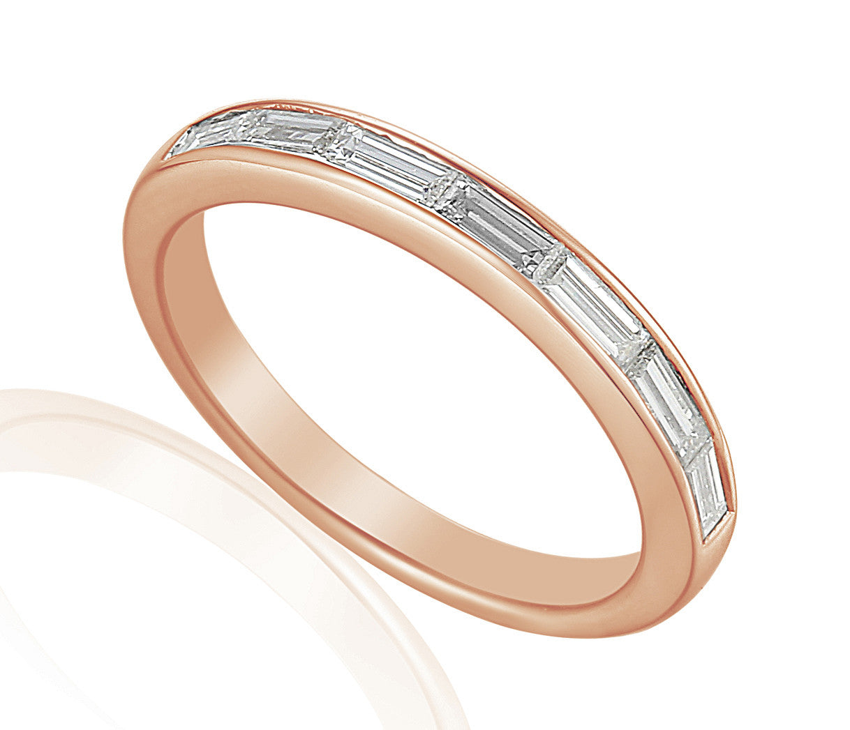 Baguette Cut Diamond Channel Set Half Eternity Ring