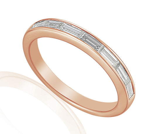 Baguette Cut Diamond Channel Set Half Eternity Ring