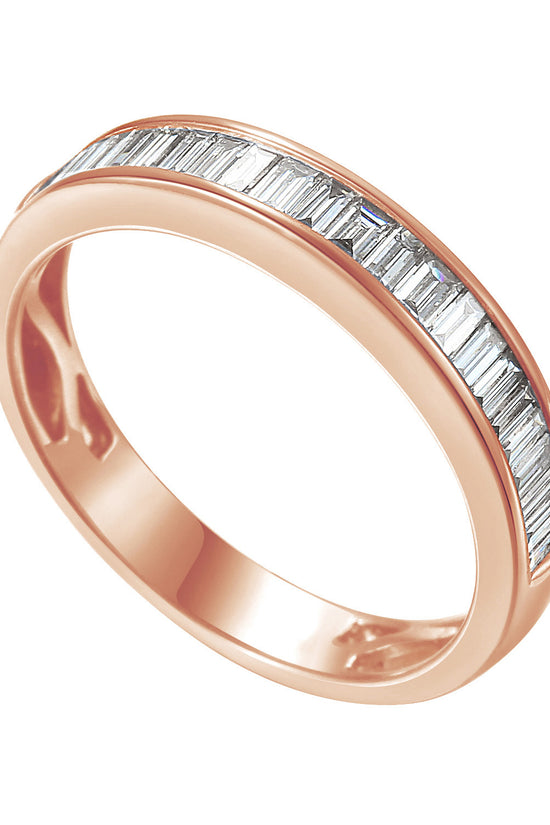 Baguette Cut Diamond Channel Set Half Eternity Ring