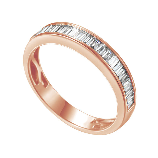 Baguette Cut Diamond Channel Set Half Eternity Ring