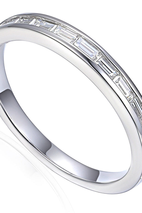 Baguette Cut Diamond Channel Set Half Eternity Ring