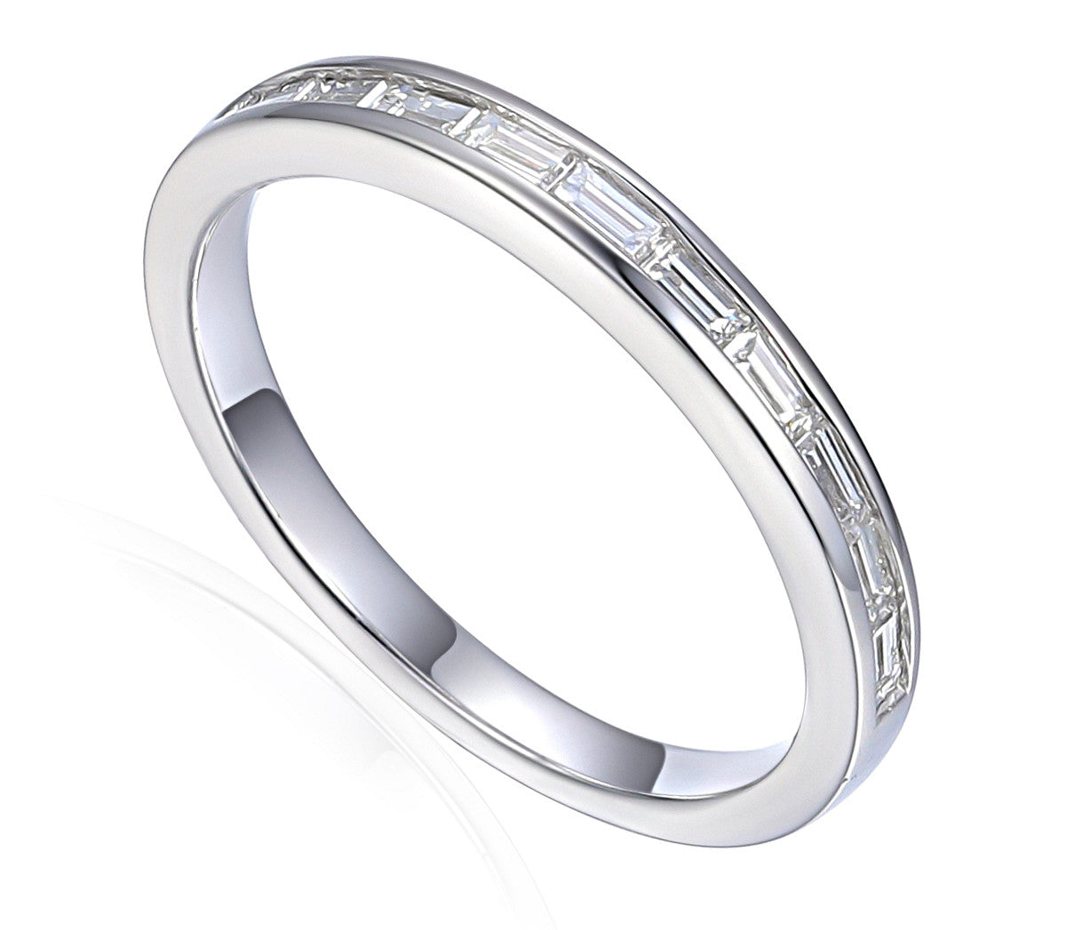 Baguette Cut Diamond Channel Set Half Eternity Ring