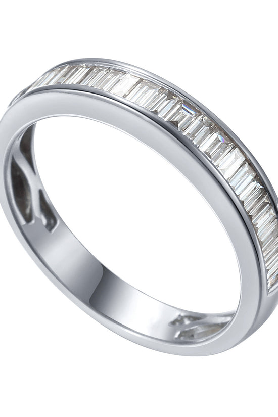 Baguette Cut Diamond Channel Set Half Eternity Ring