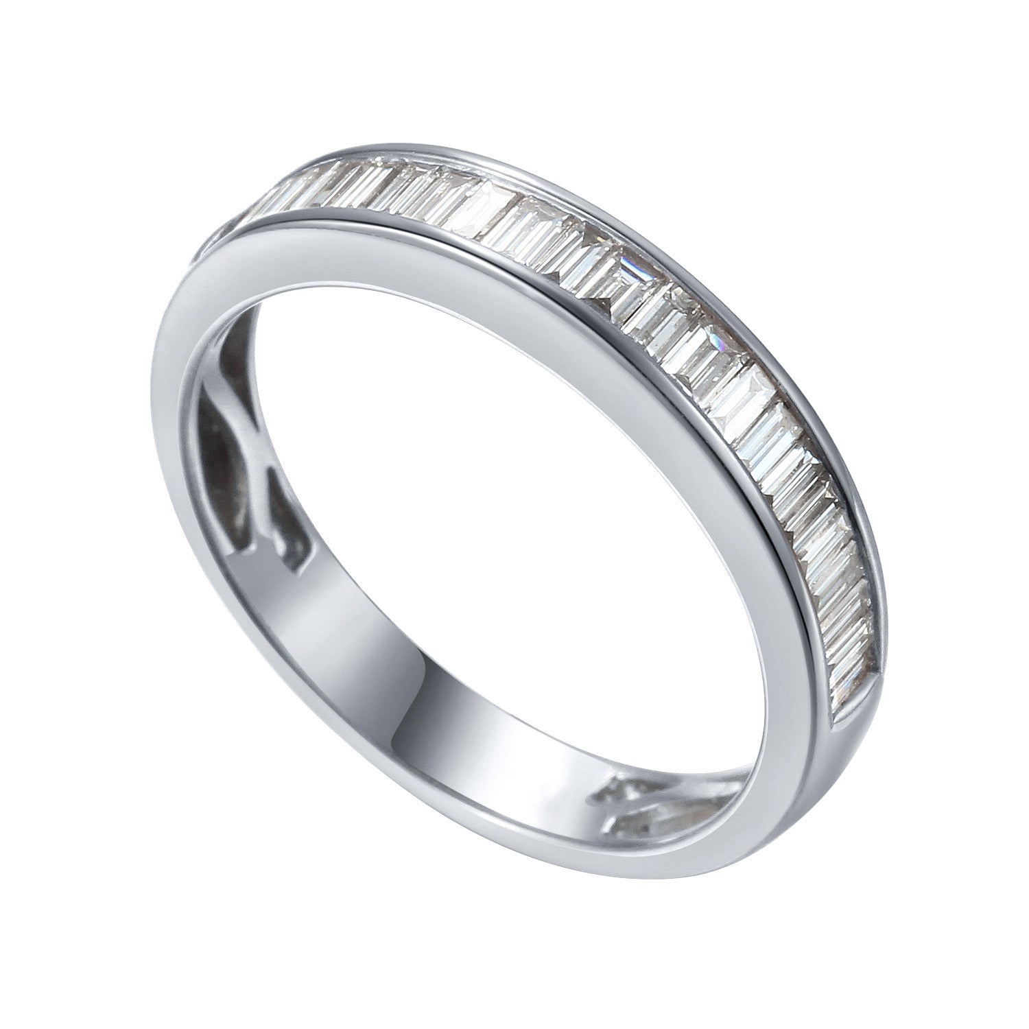Baguette Cut Diamond Channel Set Half Eternity Ring