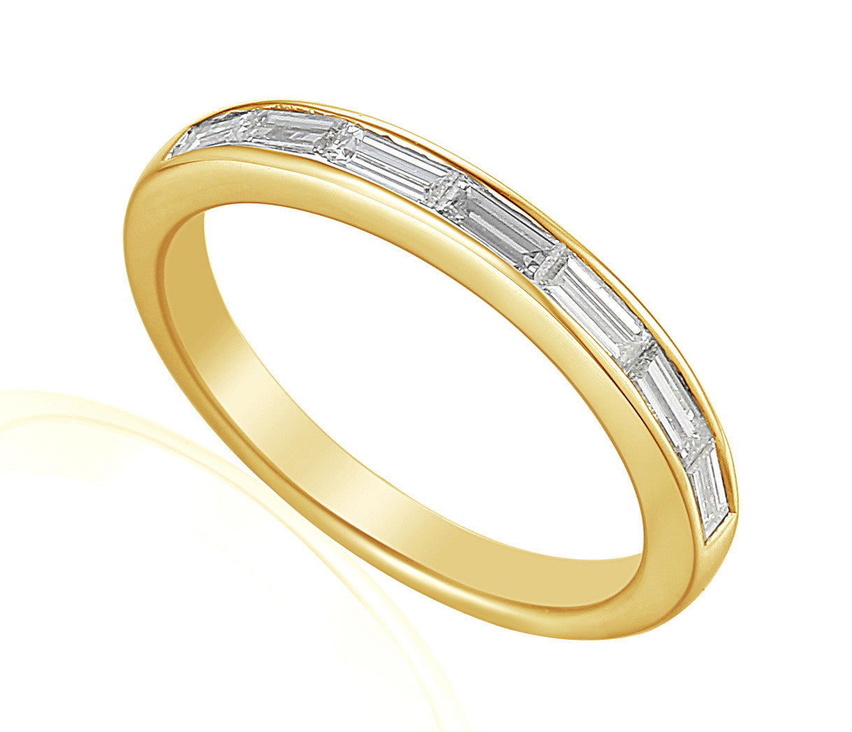 Baguette Cut Diamond Channel Set Half Eternity Ring