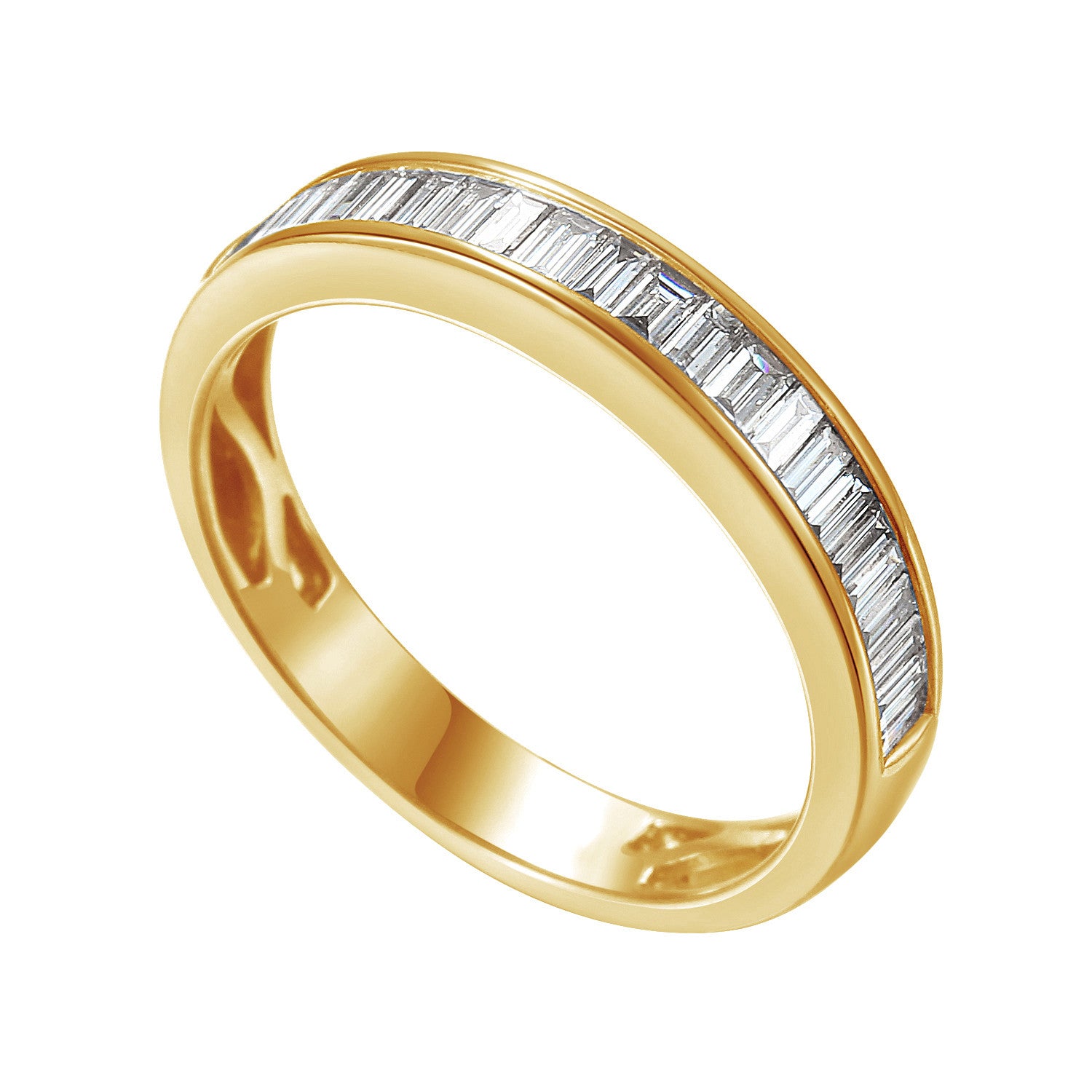 Baguette Cut Diamond Channel Set Half Eternity Ring