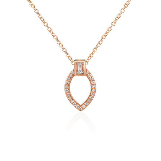 Baguette & Round Brilliant Cut Circle Necklace
