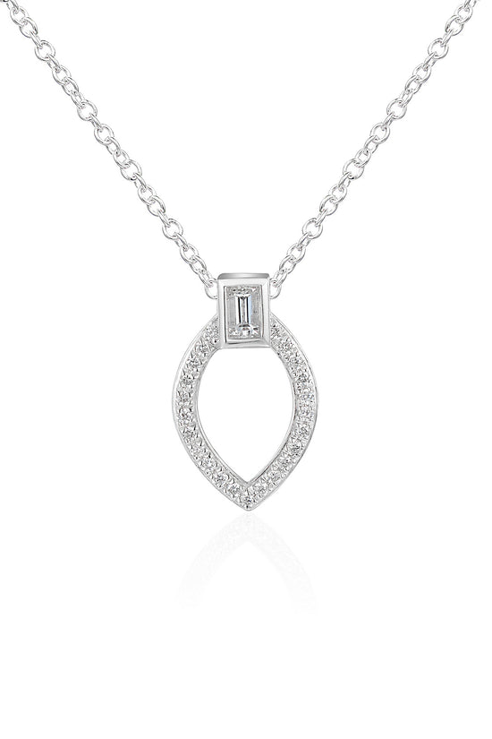 Baguette & Round Brilliant Cut Circle Necklace