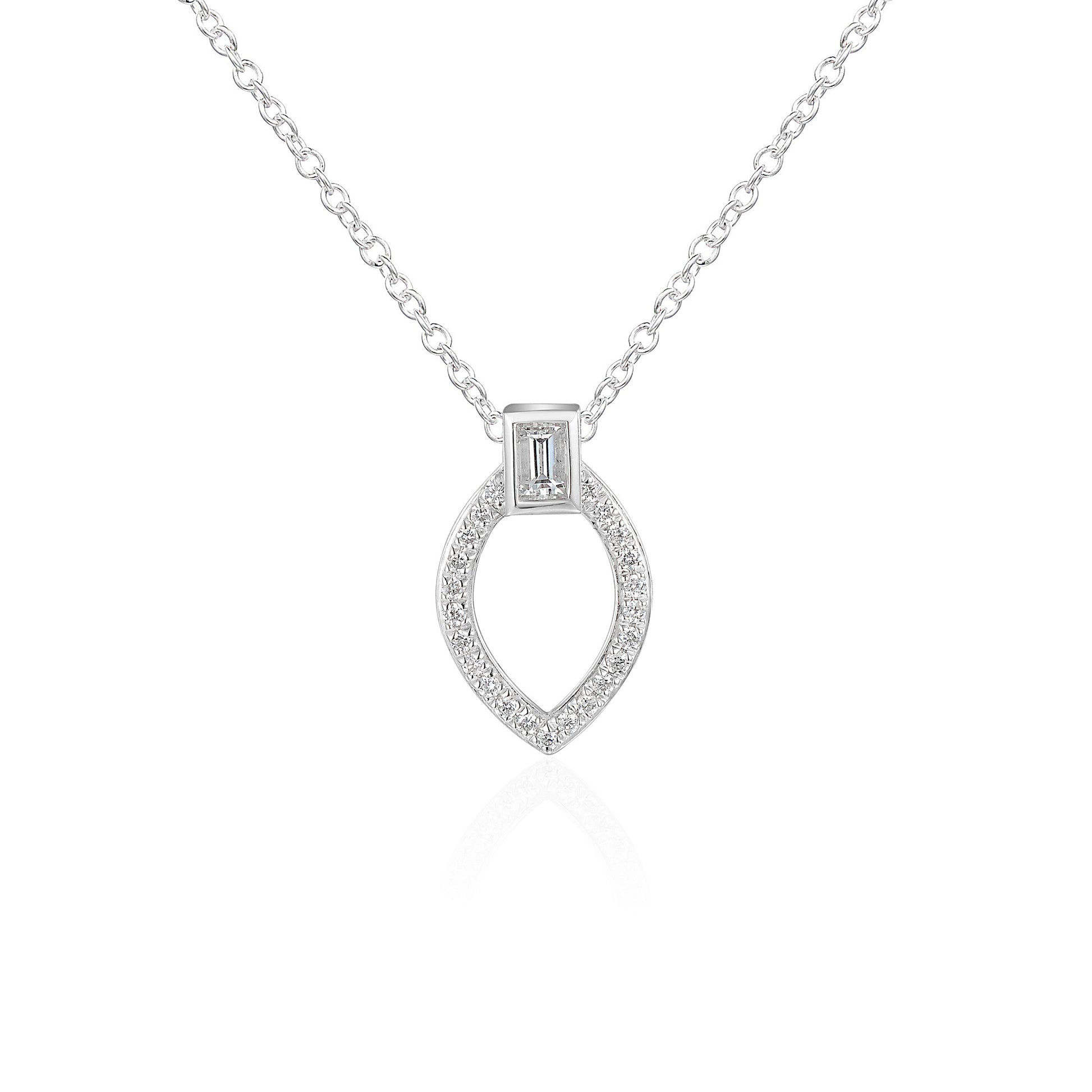 Baguette & Round Brilliant Cut Circle Necklace