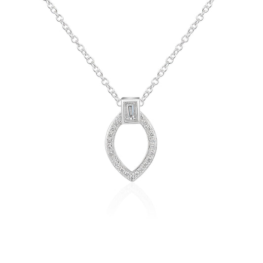 Baguette & Round Brilliant Cut Circle Necklace