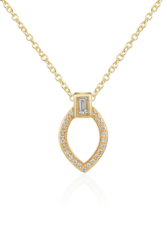 Baguette & Round Brilliant Cut Circle Necklace