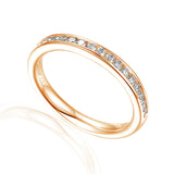 Channel Set Round Brilliant Cut Diamond Half Eternity Ring