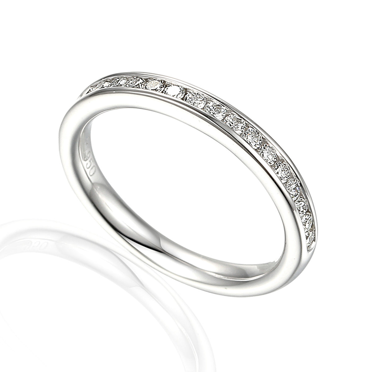 Channel Set Round Brilliant Cut Diamond Half Eternity Ring