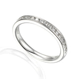 Channel Set Round Brilliant Cut Diamond Half Eternity Ring