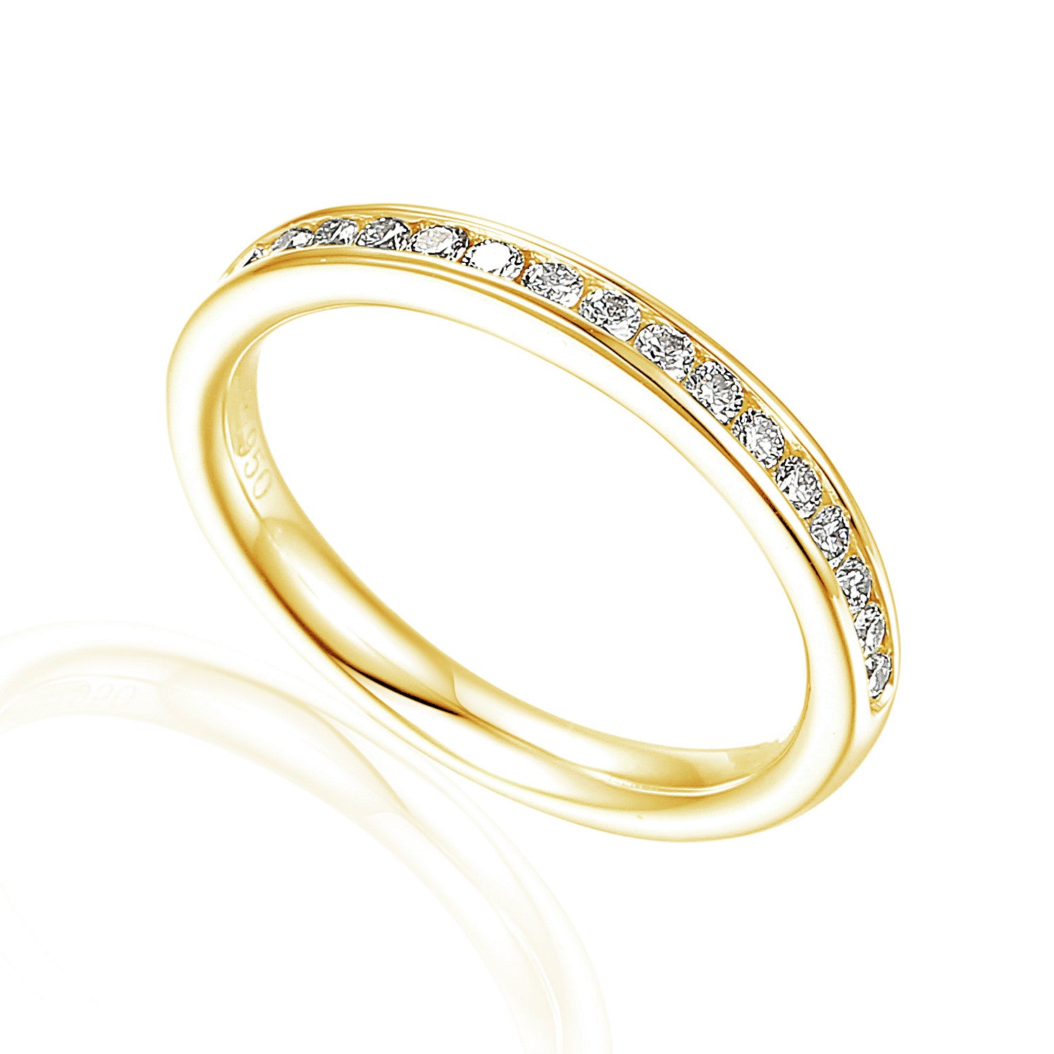 Channel Set Round Brilliant Cut Diamond Half Eternity Ring