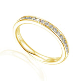 Channel Set Round Brilliant Cut Diamond Half Eternity Ring