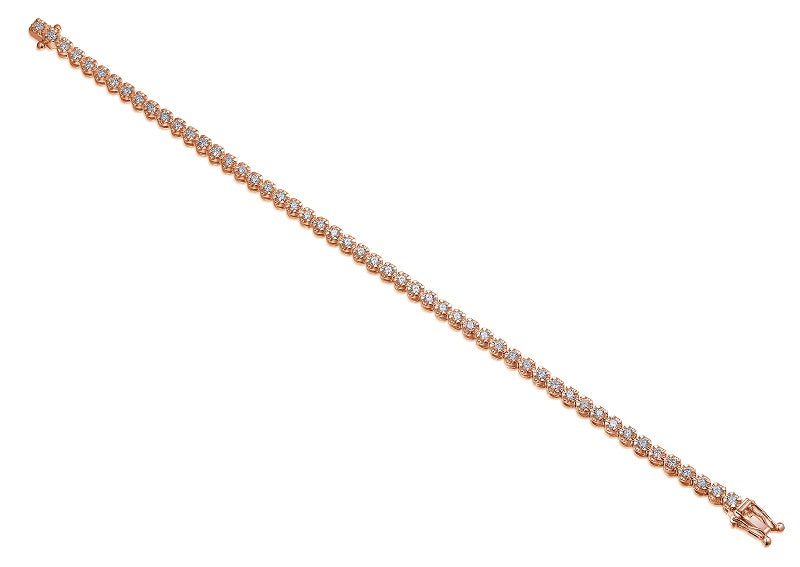 Claw Set Round Brilliant Cut Diamond Bracelet