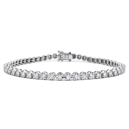 Claw Set Round Brilliant Cut Diamond Bracelet