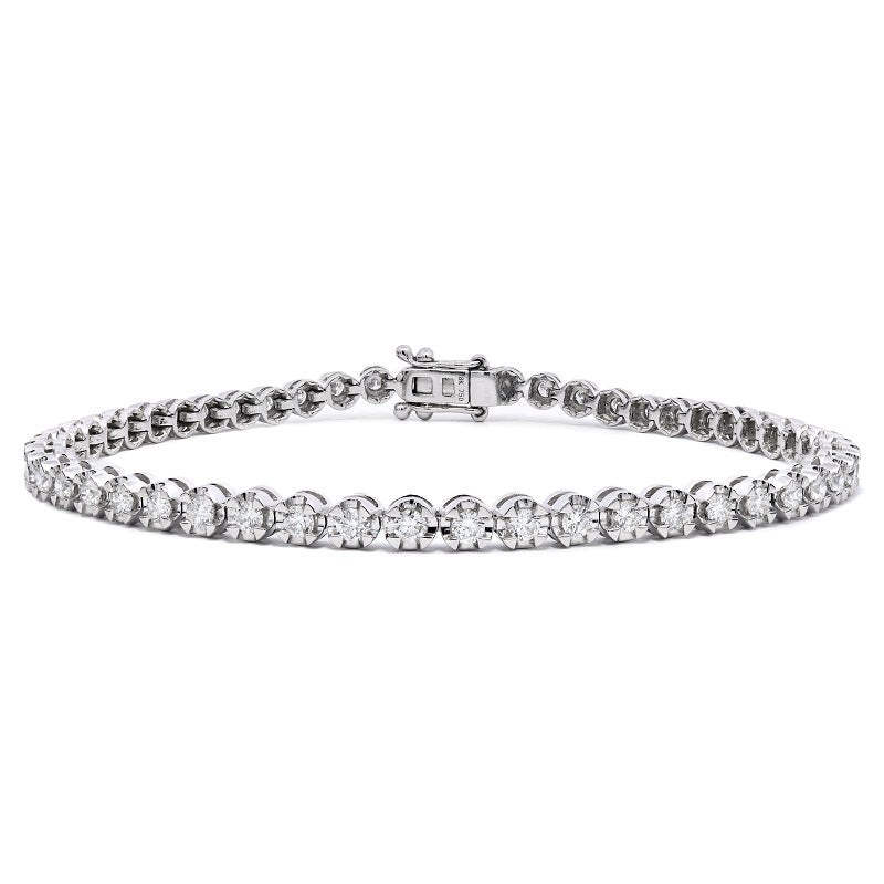 Claw Set Round Brilliant Cut Diamond Bracelet