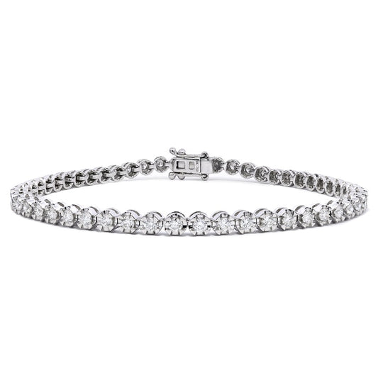 Claw Set Round Brilliant Cut Diamond Bracelet