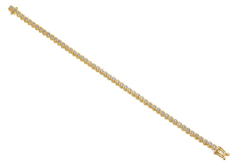 Claw Set Round Brilliant Cut Diamond Bracelet