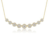 Claw & Micro Set 9 Stone Diamond Halo Necklace