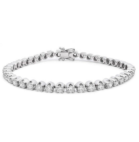 Crown 4 Claw Diamond Tennis Bracelet
