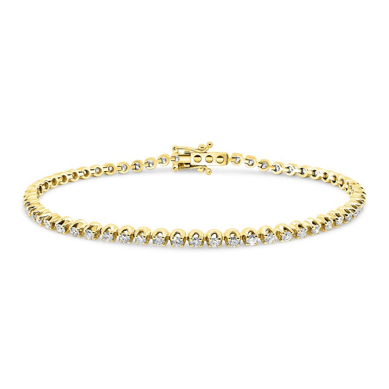 Crown 4 Claw Diamond Tennis Bracelet