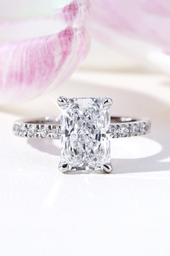 Falak Radiant-Cut Lab-Grown Diamond Solitaire Ring in Platinum