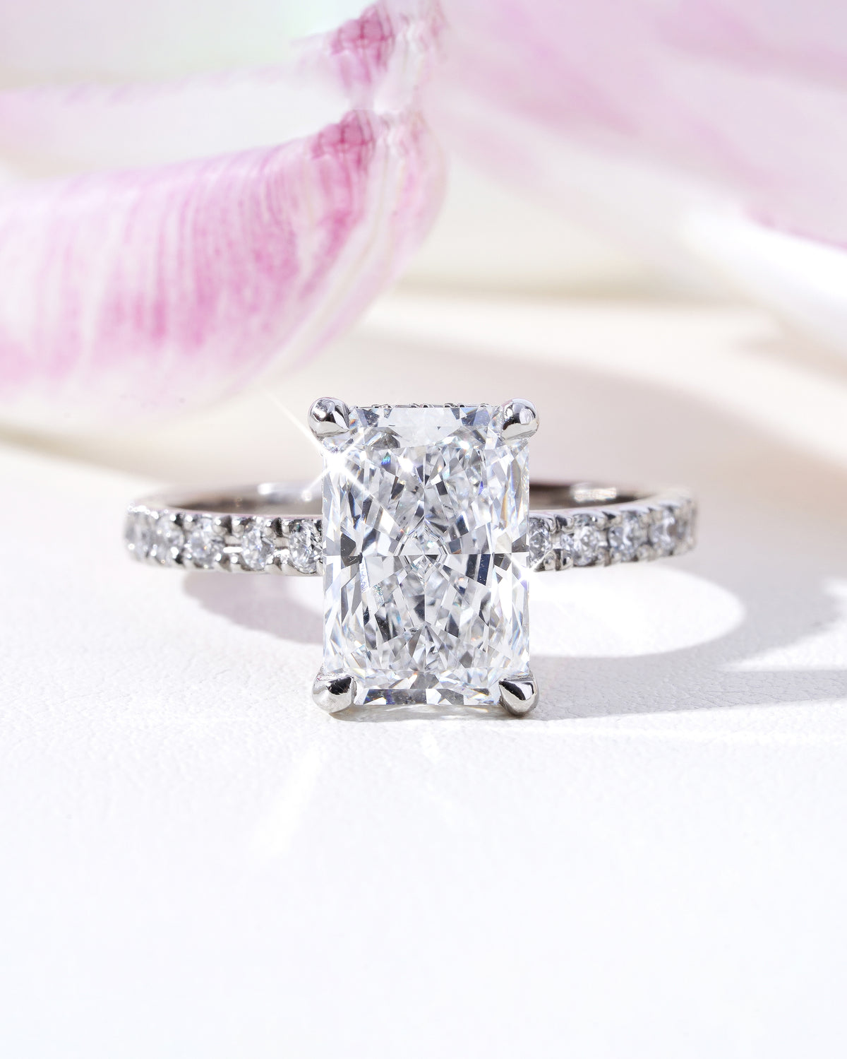 Falak Radiant-Cut Lab-Grown Diamond Solitaire Ring in Platinum