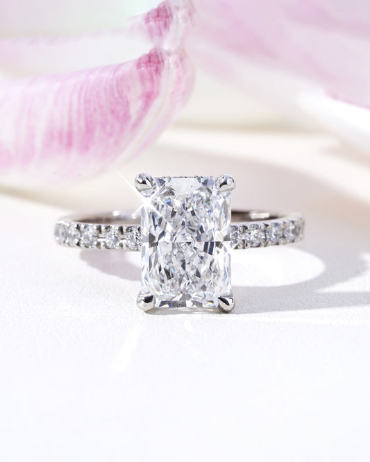 Falak Radiant-Cut Lab-Grown Diamond Solitaire Ring in Platinum