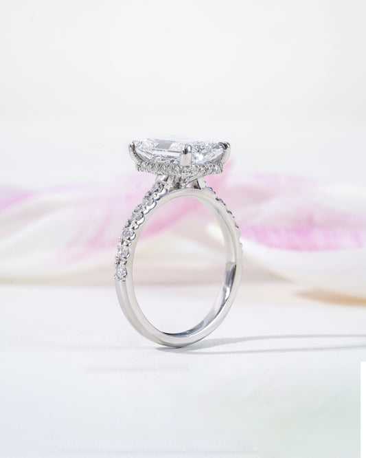 Falak Radiant-Cut Lab-Grown Diamond Solitaire Ring in Platinum