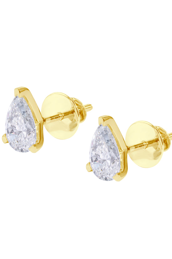 Pear Stud Earrings  in Martini Setting- GIA/IGI certified