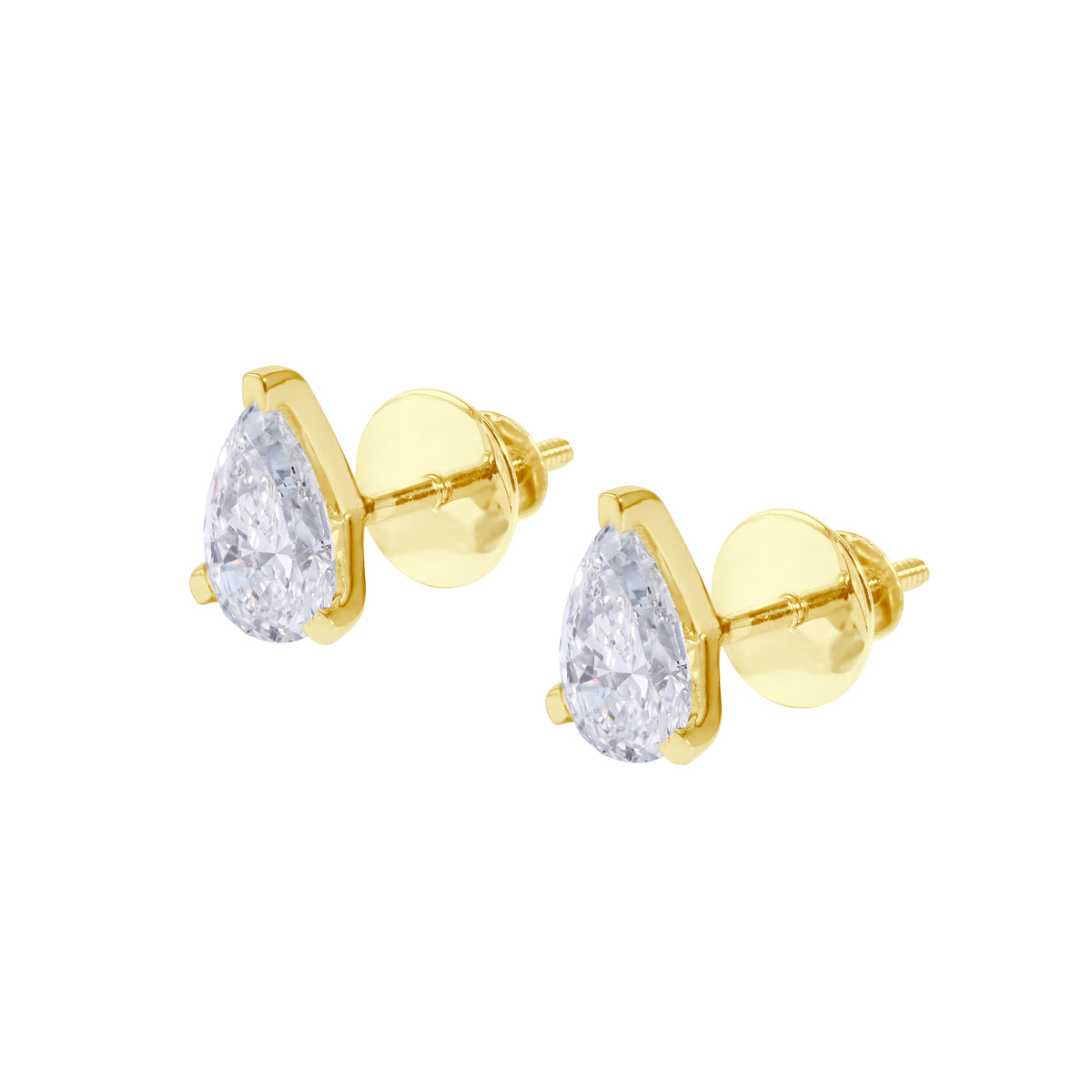 Pear Stud Earrings  in Martini Setting- GIA/IGI certified