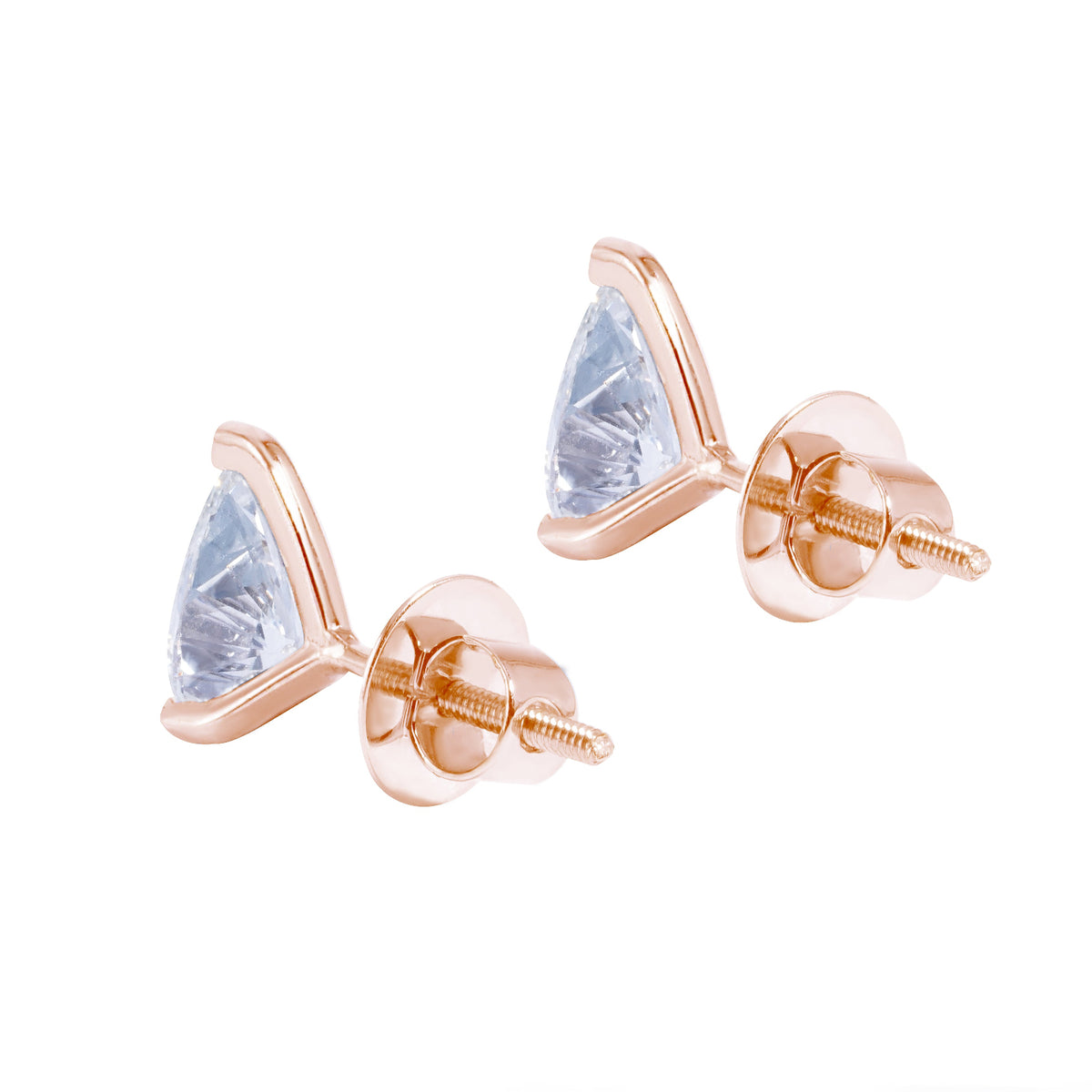 Pear Stud Earrings  in Martini Setting- GIA/IGI certified