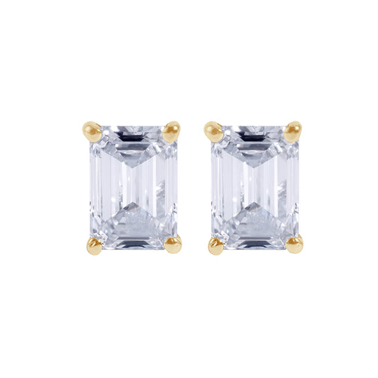 Emerald Stud Earrings  in Martini Setting- GIA/IGI certified