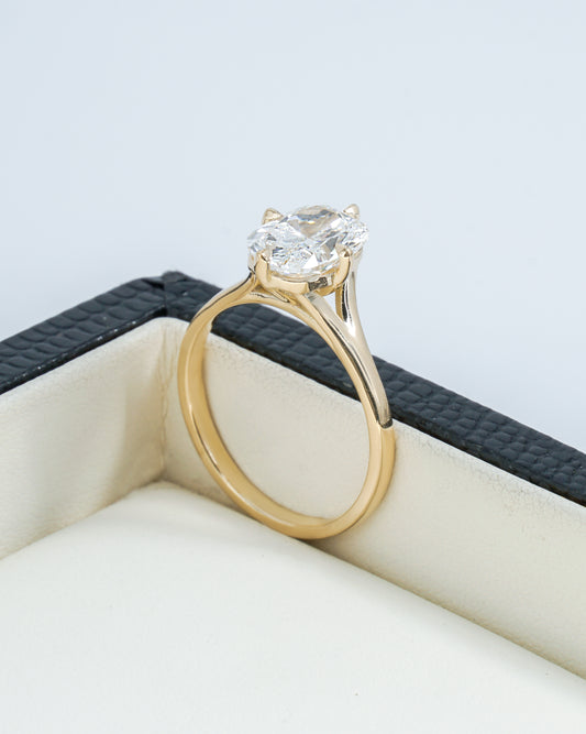 Tasnim 2ct Elongated Cushion Lab-Grown Diamond Engagement Ring in 18K Yellow Gold