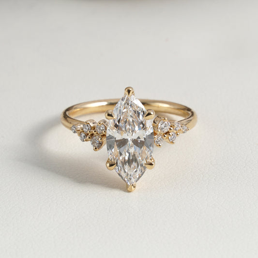 Aislinn Marquise Solitaire with Cluster