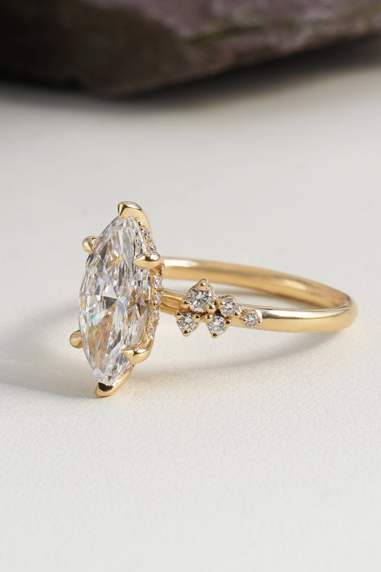 Aislinn Marquise Solitaire with Cluster
