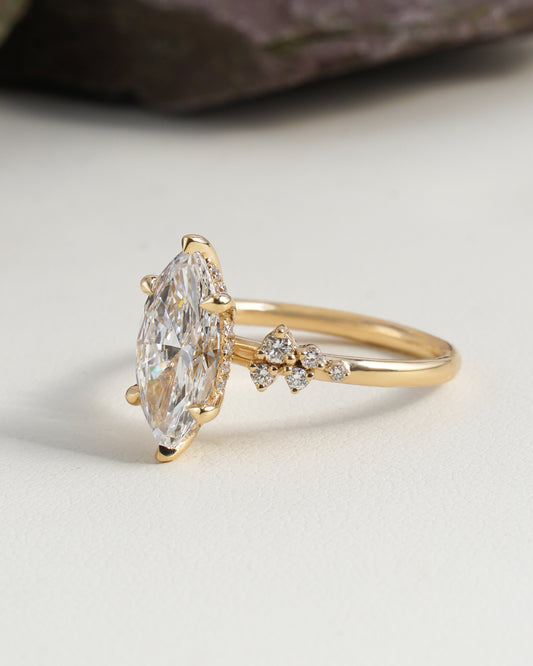 Aislinn Marquise Solitaire with Cluster