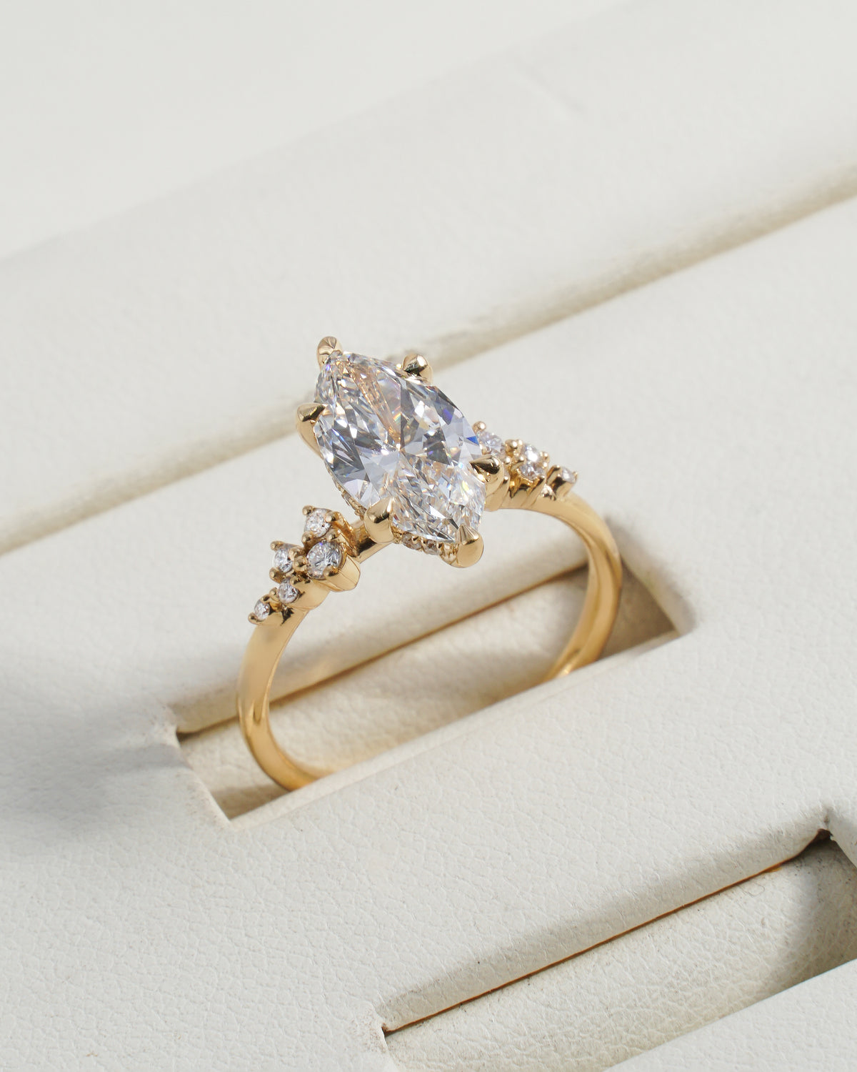 Aislinn Marquise Solitaire with Cluster