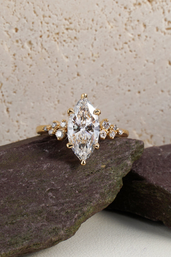 Aislinn Marquise Solitaire with Cluster