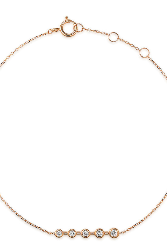 Dainty Rubover Set 5 Stone Round Diamond Bracelet